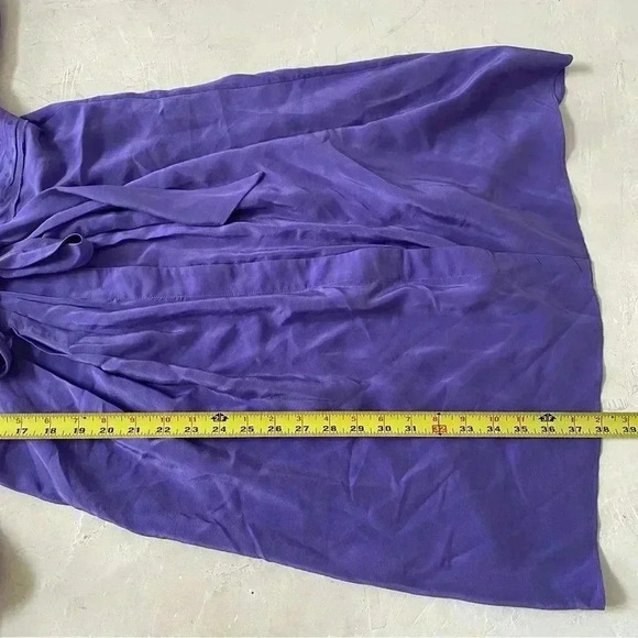 Ted Baker Purple Silk Y2K Puff Sleeves Dress Size 4 - Picture 6 of 10
